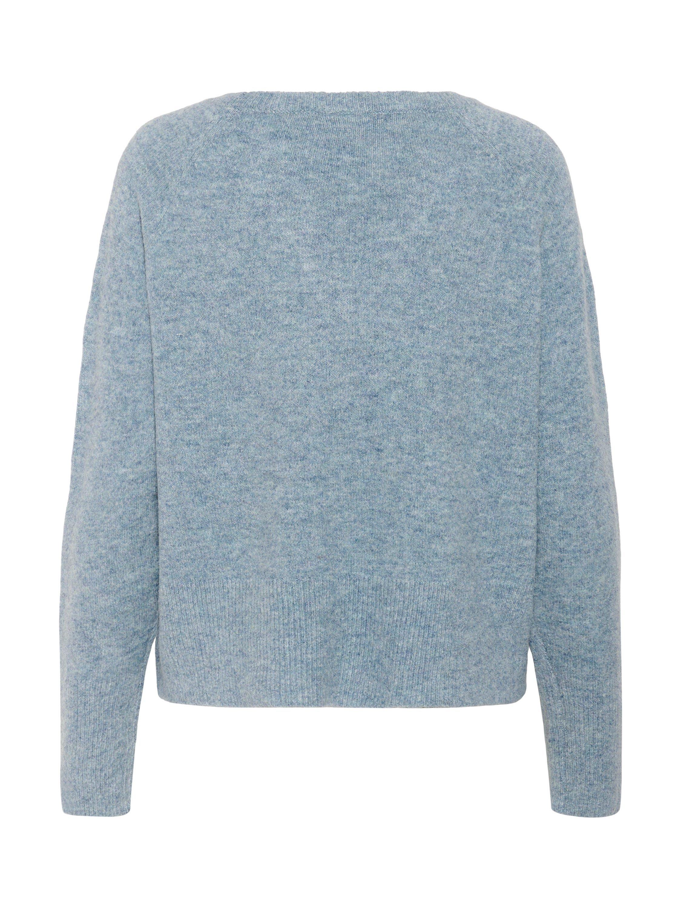 Product image 6 of 6, which shows KAFFE Niel Wool Blend V Neck Jumper, Windward Blue Melange, XS