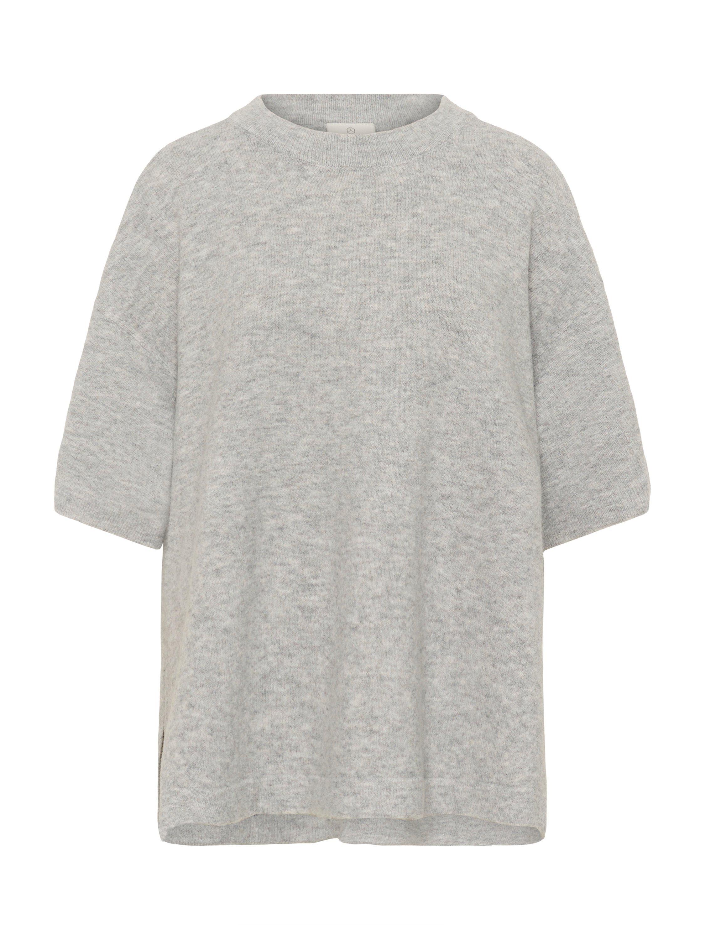 Product image 5 of 6, which shows KAFFE Niel Wool Blend Three Quarter Sleeves Crew Neck Jumper, Light Grey Melange, XS