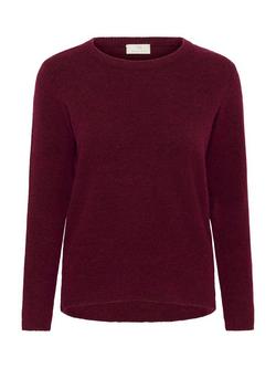 KAFFE Niel Wool Blend Crew Neck Pullover, Windsor Wine Melange