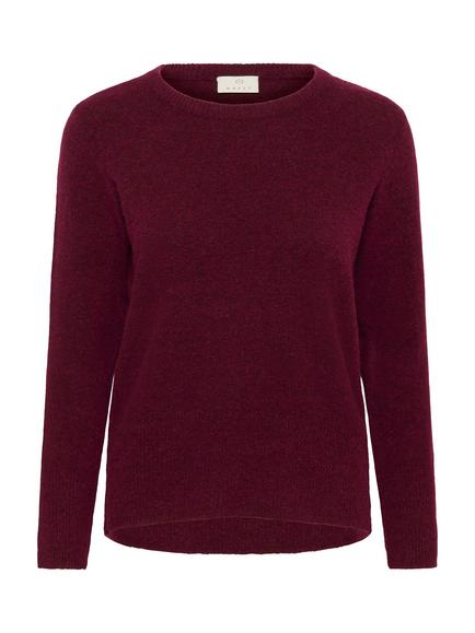 KAFFE Niel Wool Blend Crew Neck Pullover, Windsor Wine Melange