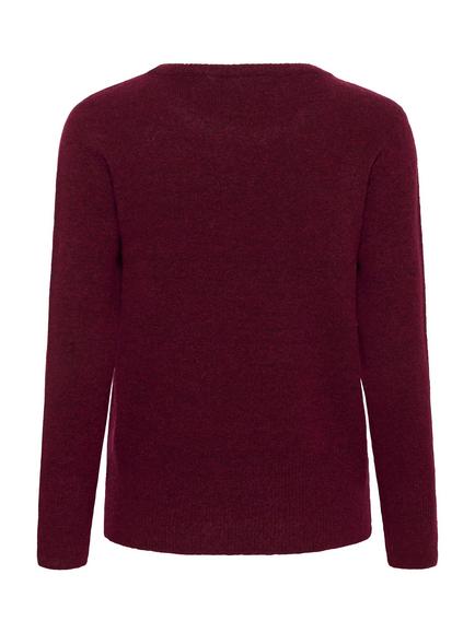 KAFFE Niel Wool Blend Crew Neck Pullover - view 2, Windsor Wine Melange