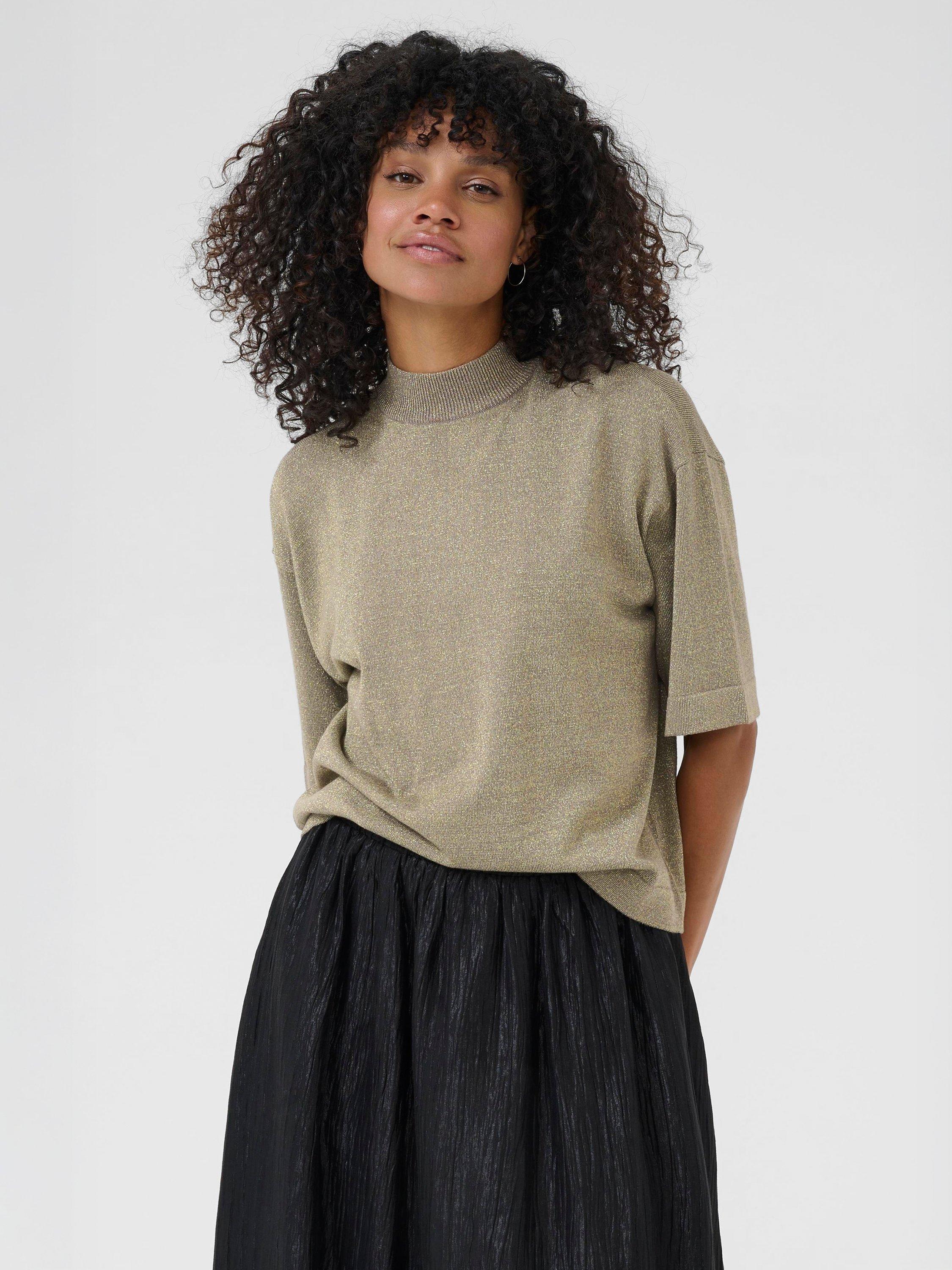 Product image 1 of 6, which shows KAFFE Regina High Neck Jumper, Morel, XS