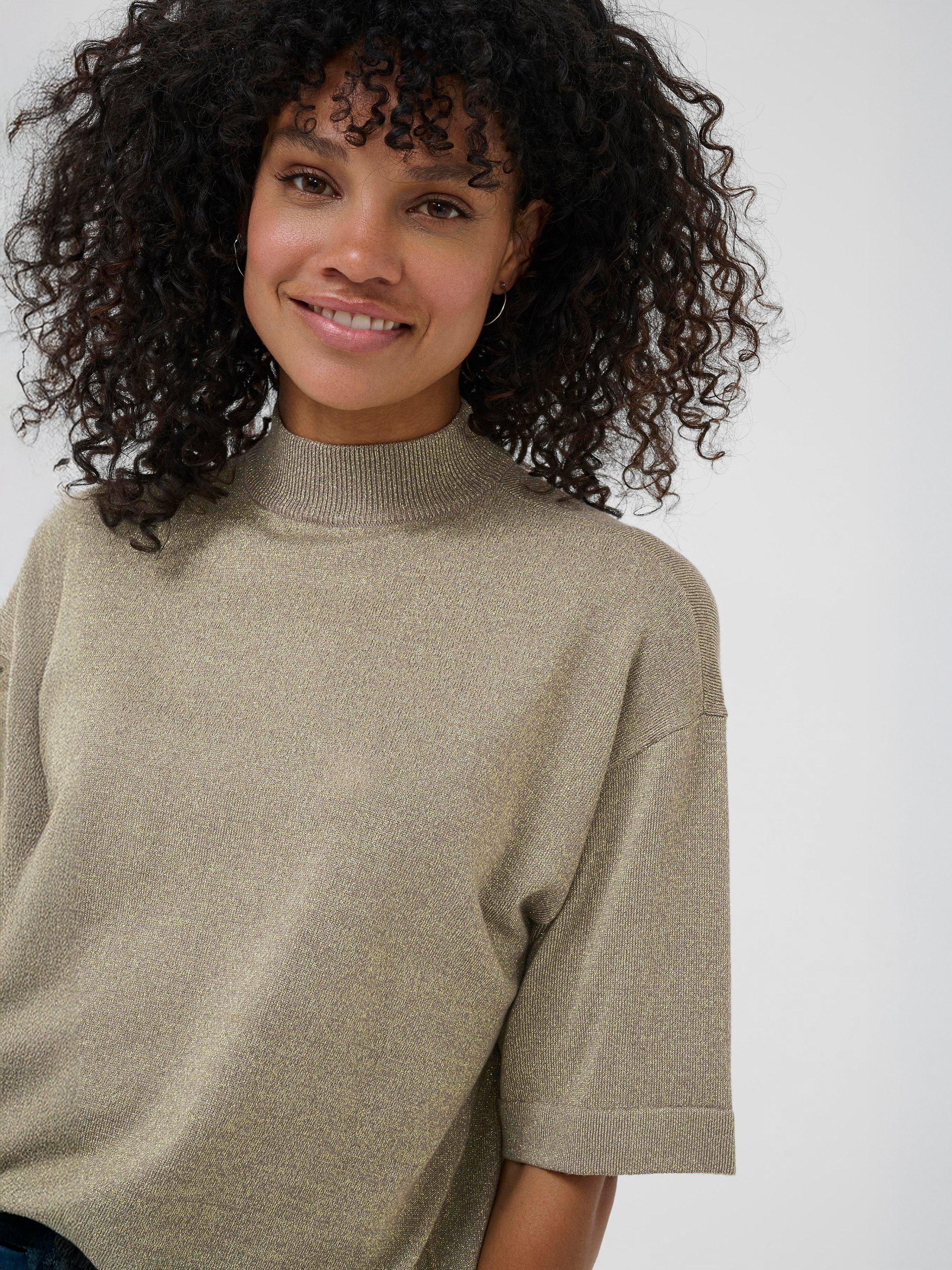 Product image 4 of 6, which shows KAFFE Regina High Neck Jumper, Morel, XS