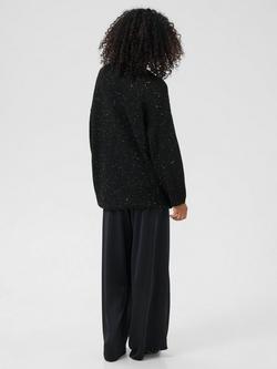 KAFFE Shina Metallic V Neck Jumper - view 2, Black