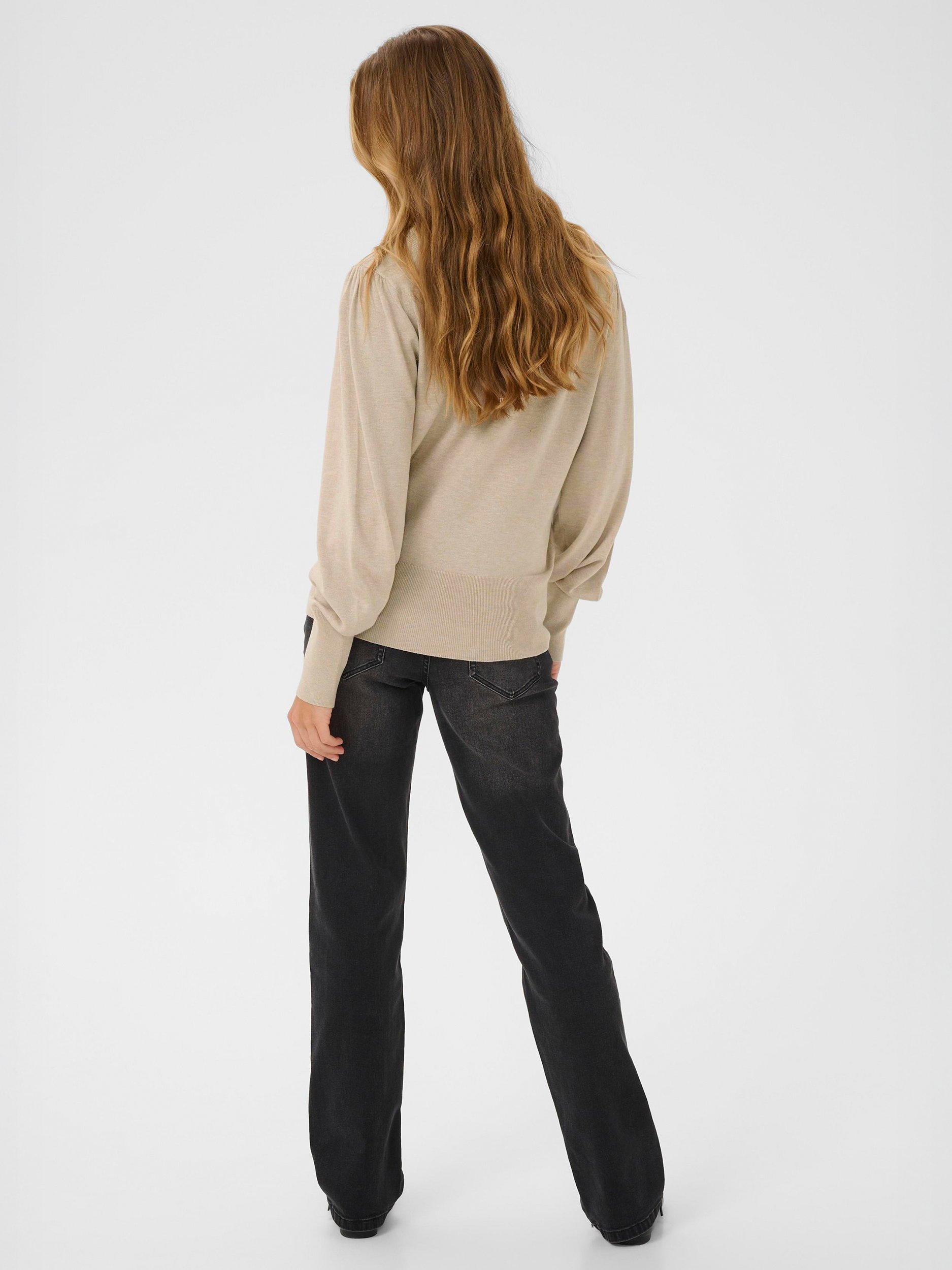 Product image 2 of 6, which shows KAFFE Lone V-Neck Jumper, Classic Sand Melange, XS