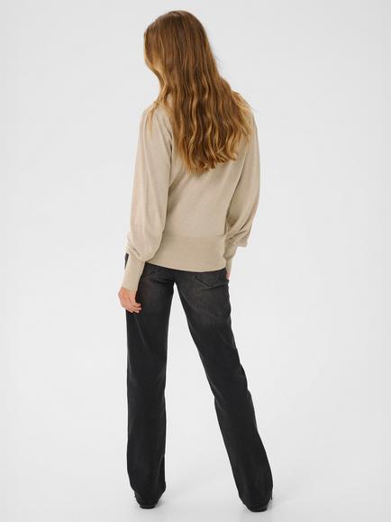 KAFFE Lone V-Neck Jumper, Classic Sand Melange - view 2, Classic Sand Melange