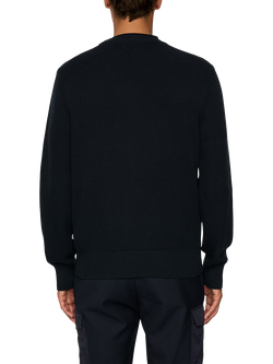 J.Lindeberg Oliver Ribbed Cotton Crew Neck Jumper, Navy - view 2, Navy