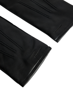 J.Lindeberg Milo Sheepskin Leather Cashmere Blend Lined Gloves - view 2, Black