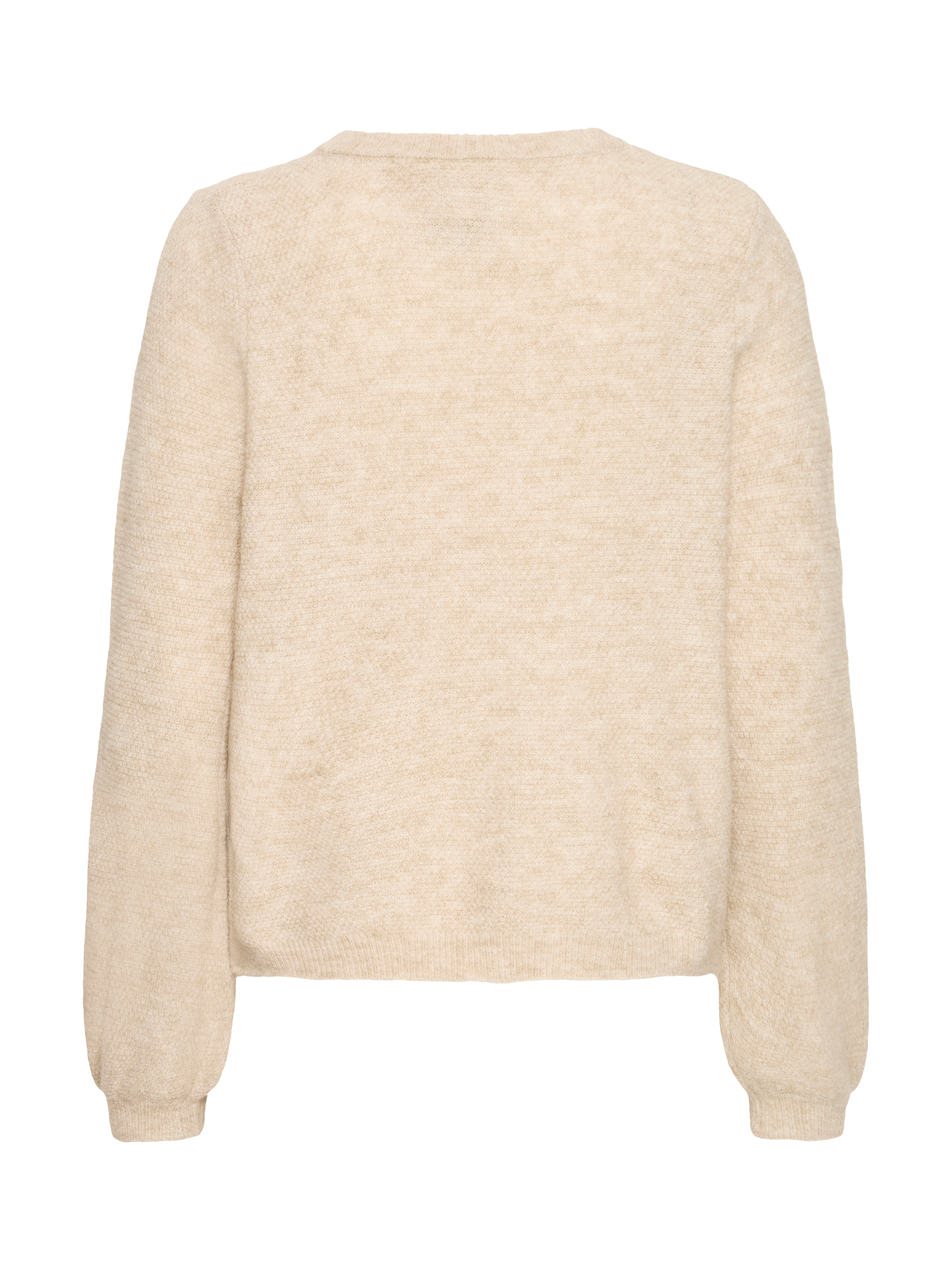 Product image 6 of 7, which shows ICHI Asdis Round Neck Wool Blend Cardigan, Oatmeal Melange, XS
