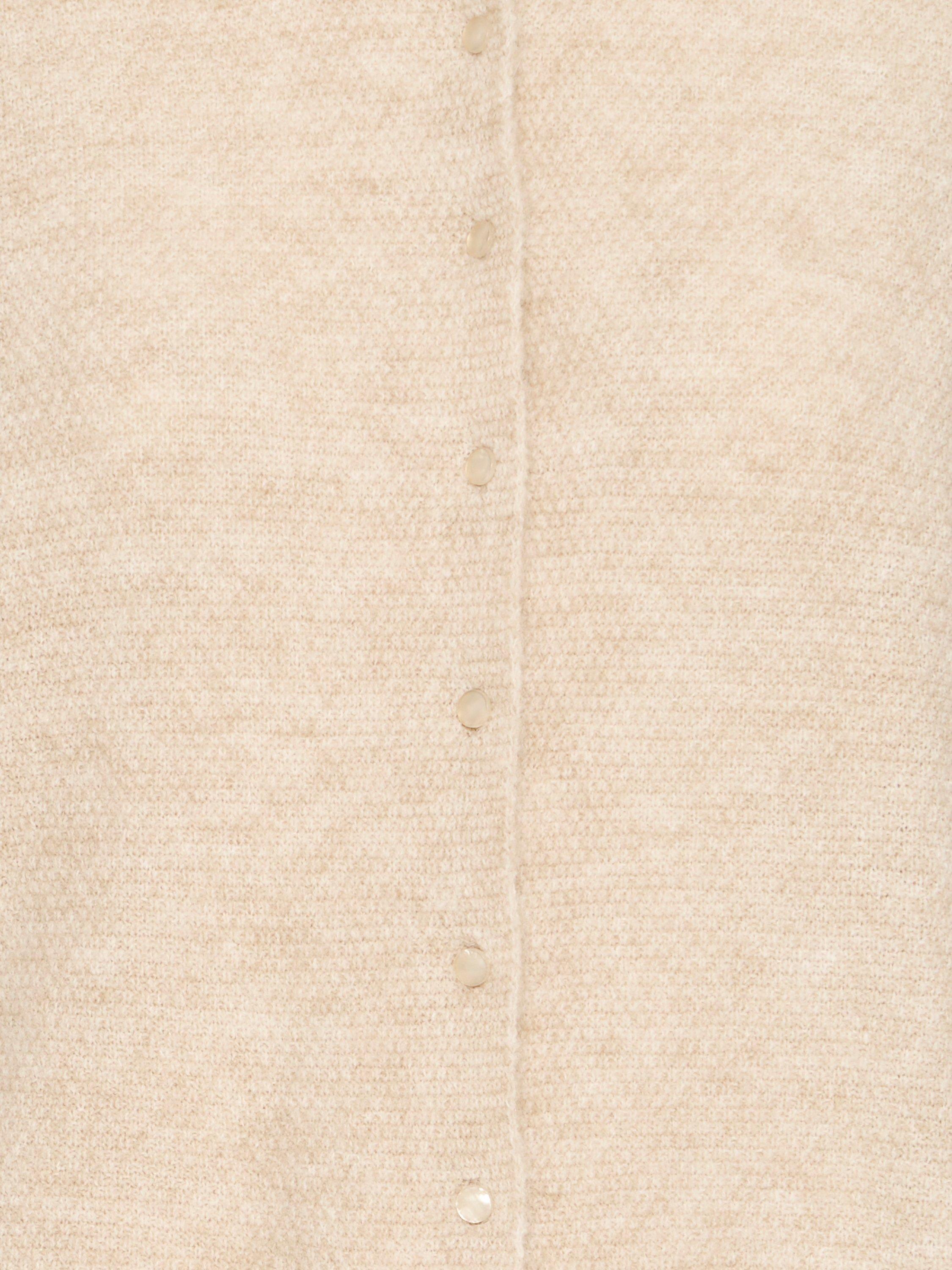 Product image 7 of 7, which shows ICHI Asdis Round Neck Wool Blend Cardigan, Oatmeal Melange, XS