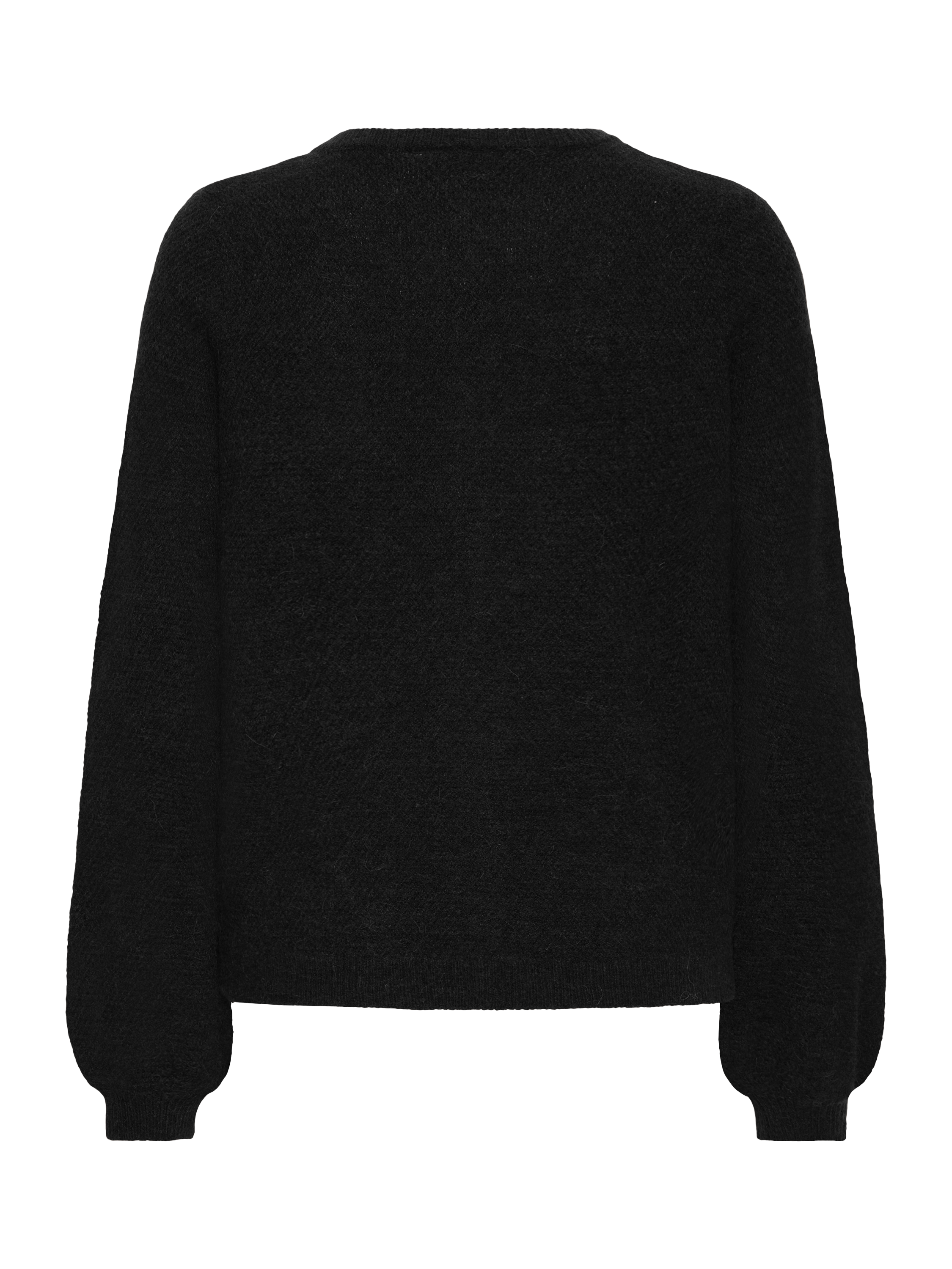 Product image 6 of 7, which shows ICHI Asdis Crew Neck Buttoned Cardigan, Black, S
