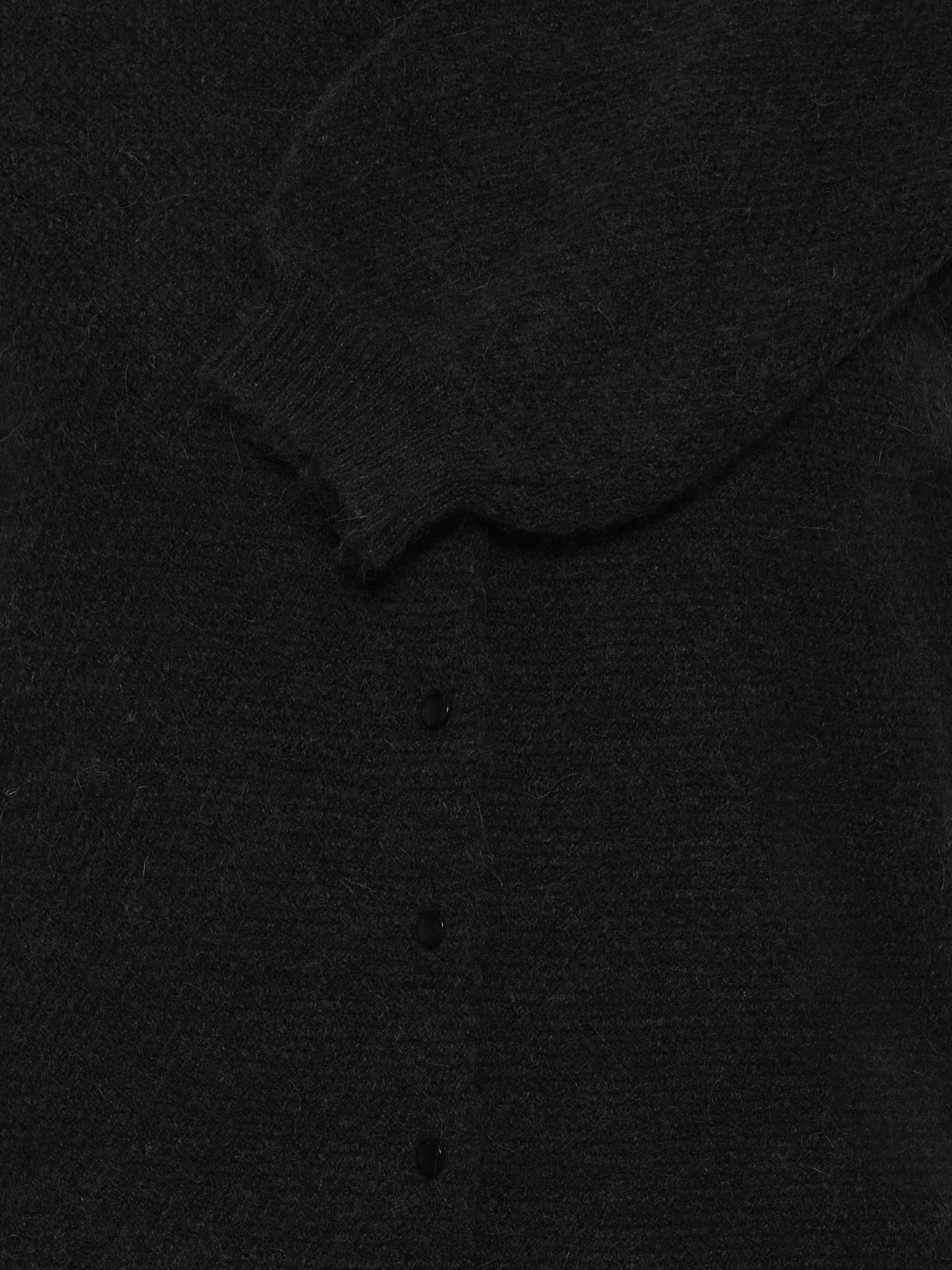 Product image 7 of 7, which shows ICHI Asdis Crew Neck Buttoned Cardigan, Black, S