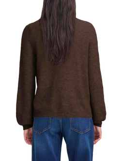 ICHI Asdis Crew Neck Buttoned Cardigan - view 2, Coffee Bean