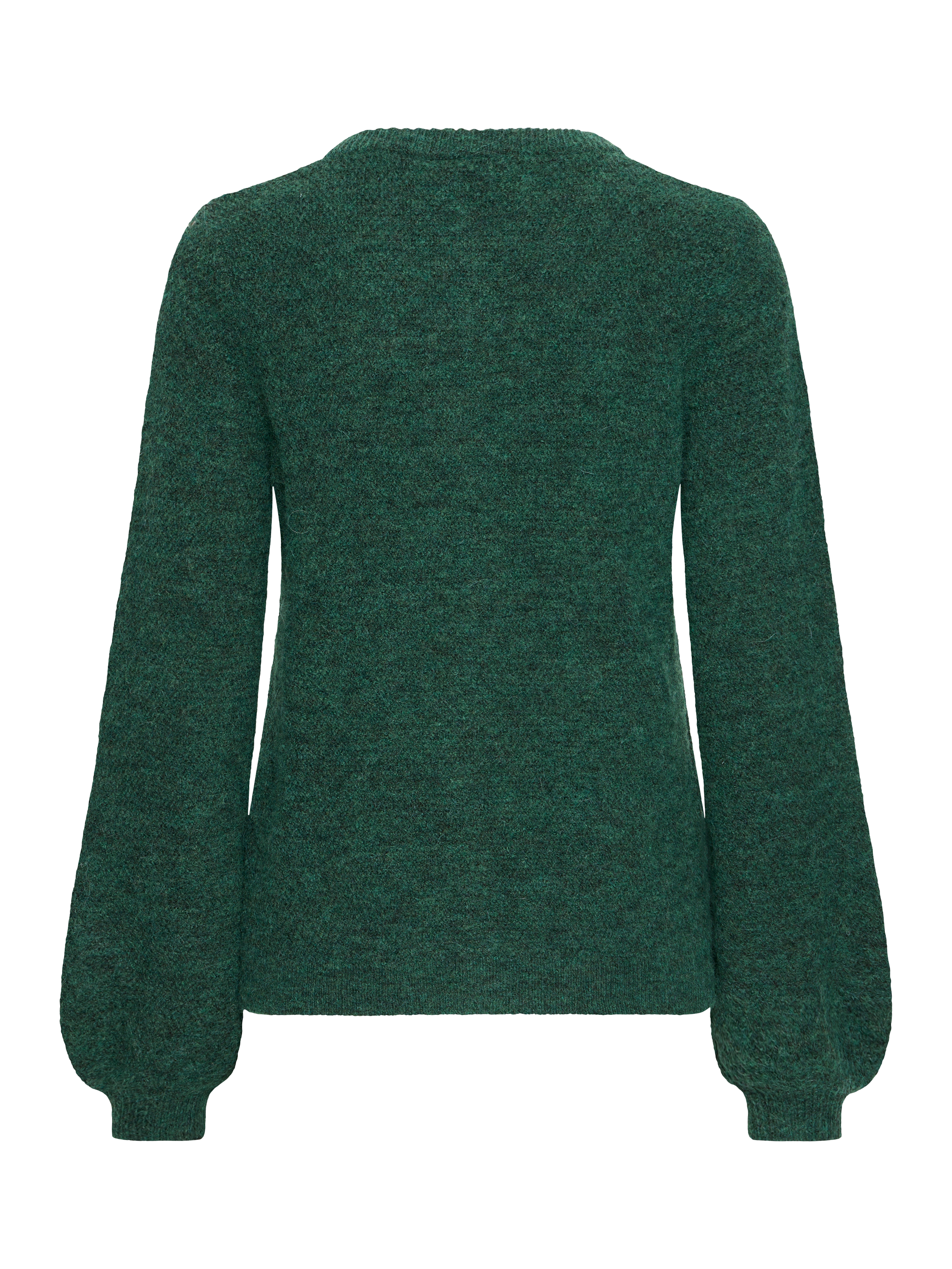 Product image 6 of 7, which shows ICHI Asdis Round Neck Wool Blend Cardigan, Pineneedle, XS