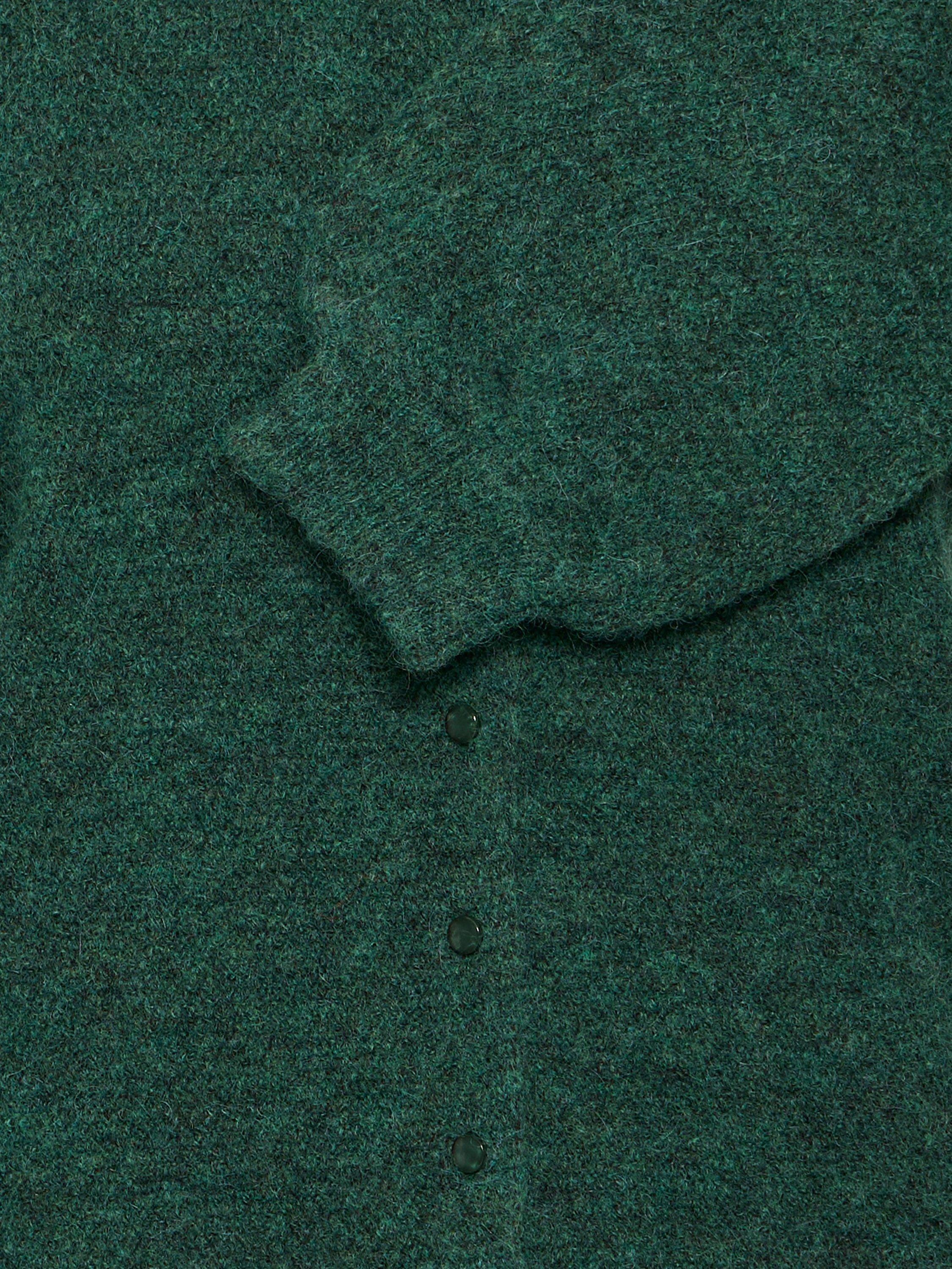 Product image 7 of 7, which shows ICHI Asdis Round Neck Wool Blend Cardigan, Pineneedle, XS