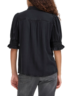 ICHI Borgie Puff Sleeve Shirt - view 2, Washed Black