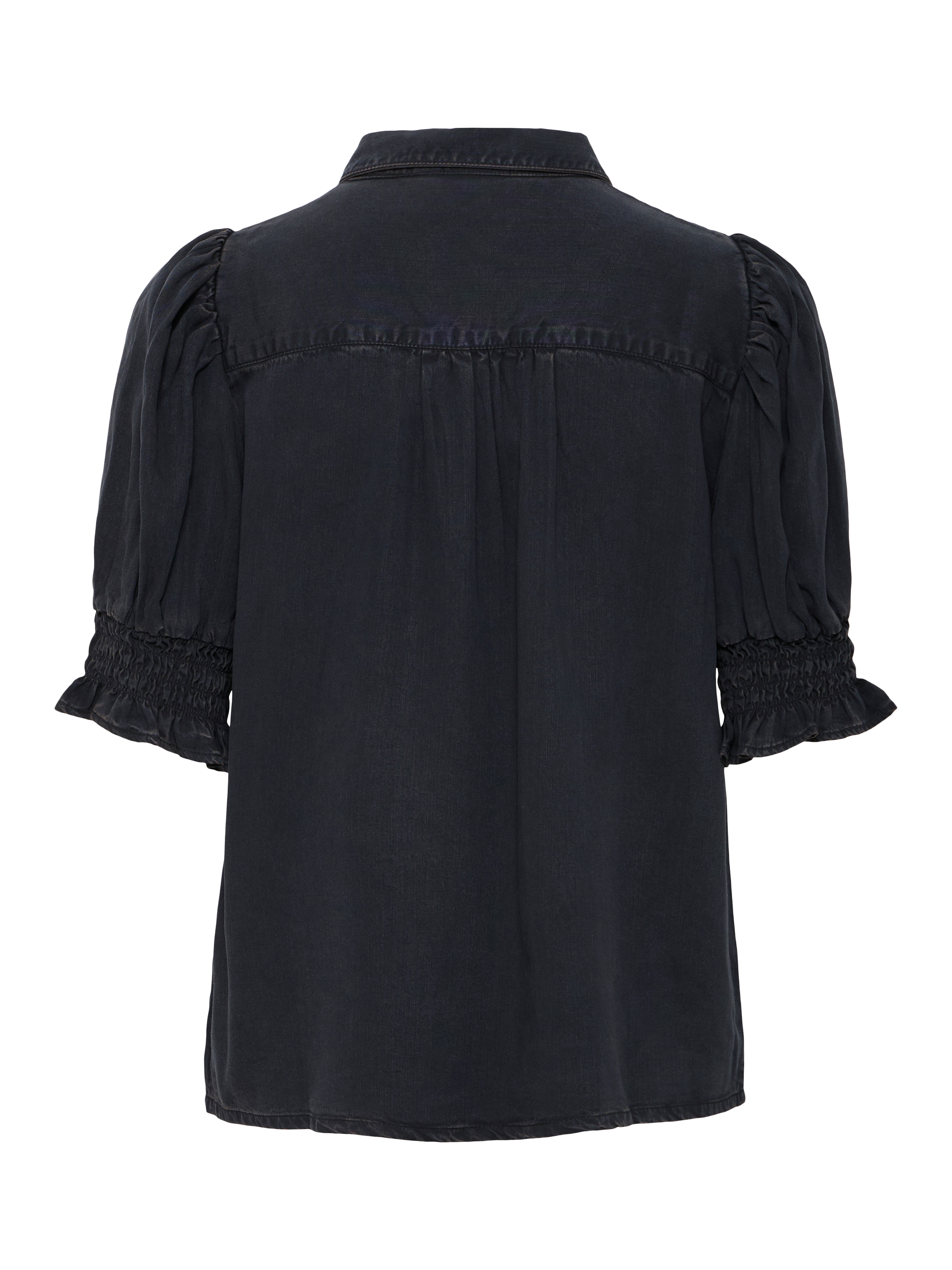 Product image 6 of 7, which shows ICHI Borgie Puff Sleeve Shirt , Washed Black, 8