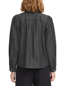 ICHI Borgie Collared Long Sleeve Shirt - view 2, Washed Black