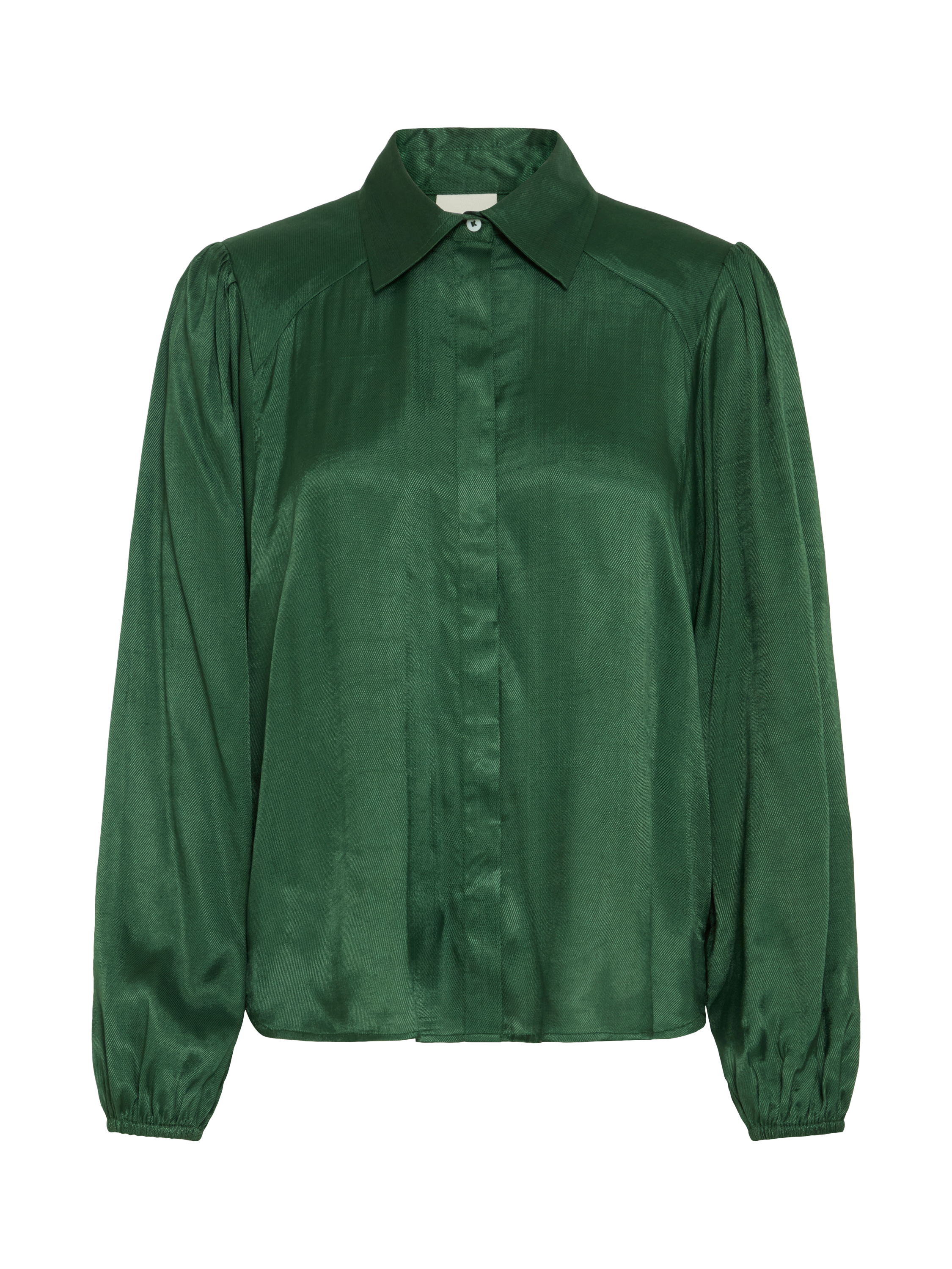 Product image 5 of 7, which shows ICHI Colorada Long Sleeve Collar Blouse, Pineneedle, 8