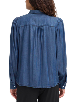ICHI Borgie Collared Long Sleeve Shirt - view 2, Washed Dark Blue