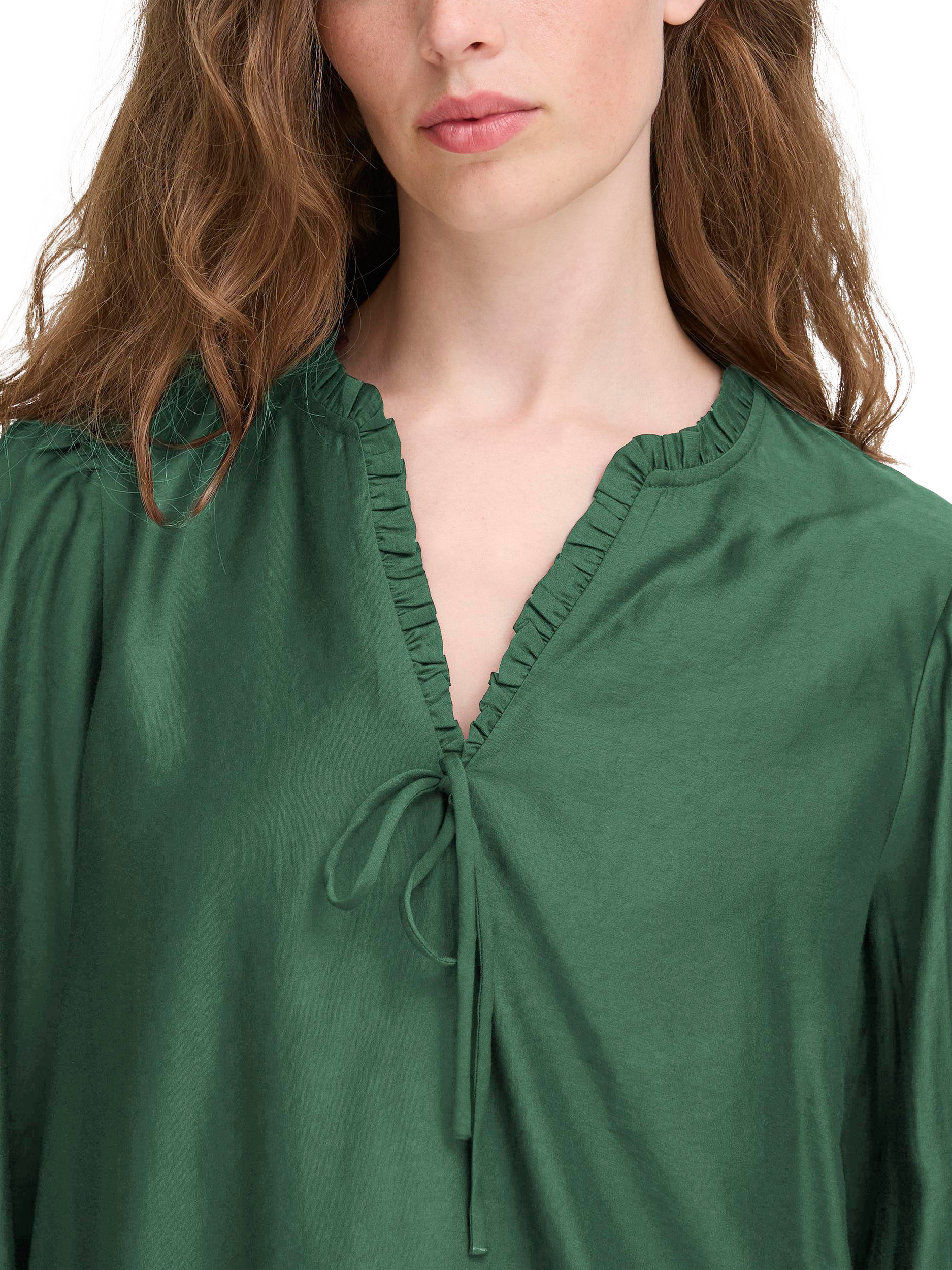Product image 4 of 7, which shows ICHI Karlani Long Sleeve V Neck Blouse, Pineneedle, 8
