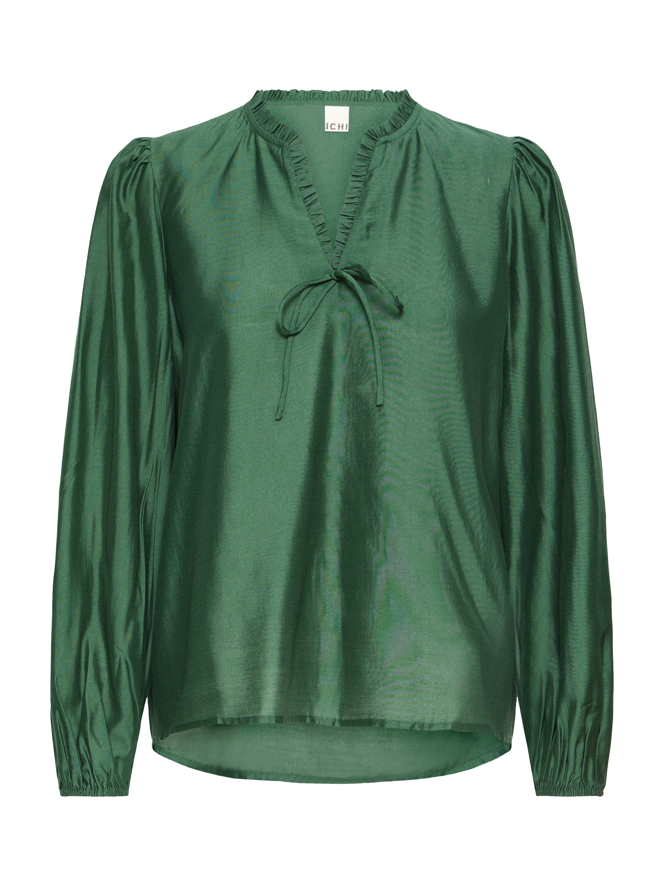 Product image 5 of 7, which shows ICHI Karlani Long Sleeve V Neck Blouse, Pineneedle, 8