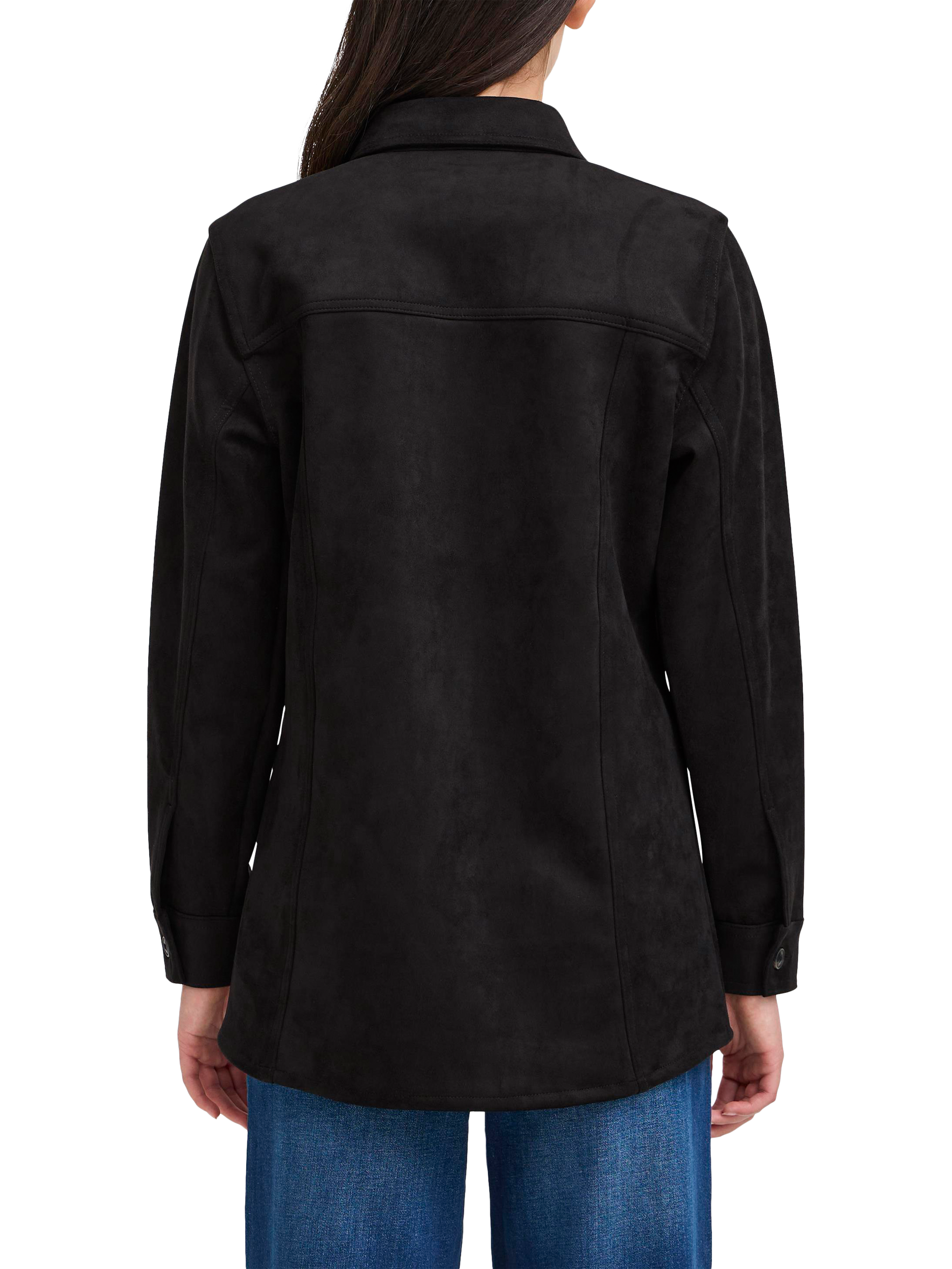 Product image 2 of 7, which shows ICHI Inafo Long Sleeve Collar Blouse, Black, 8