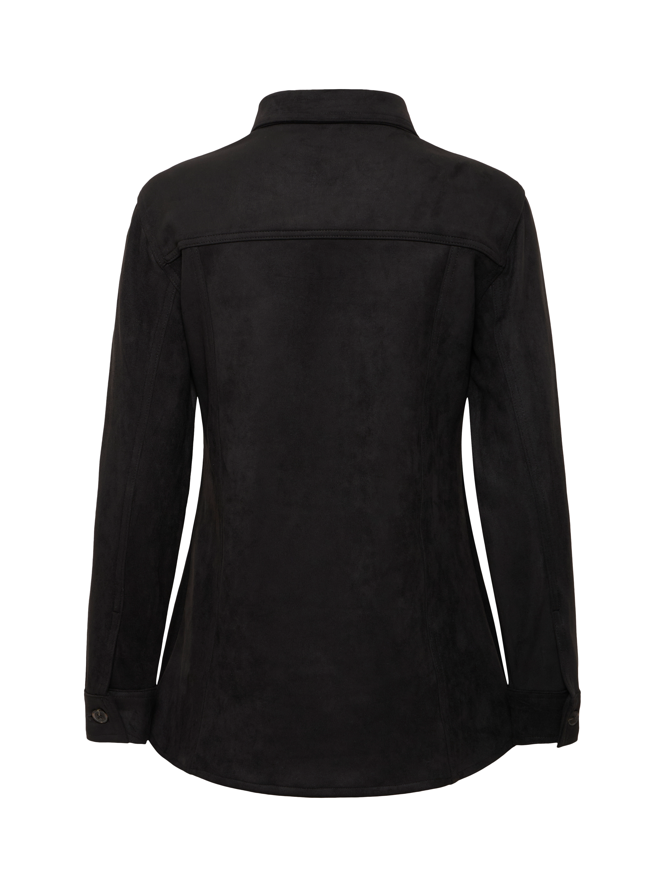 Product image 6 of 7, which shows ICHI Inafo Long Sleeve Collar Blouse, Black, 8
