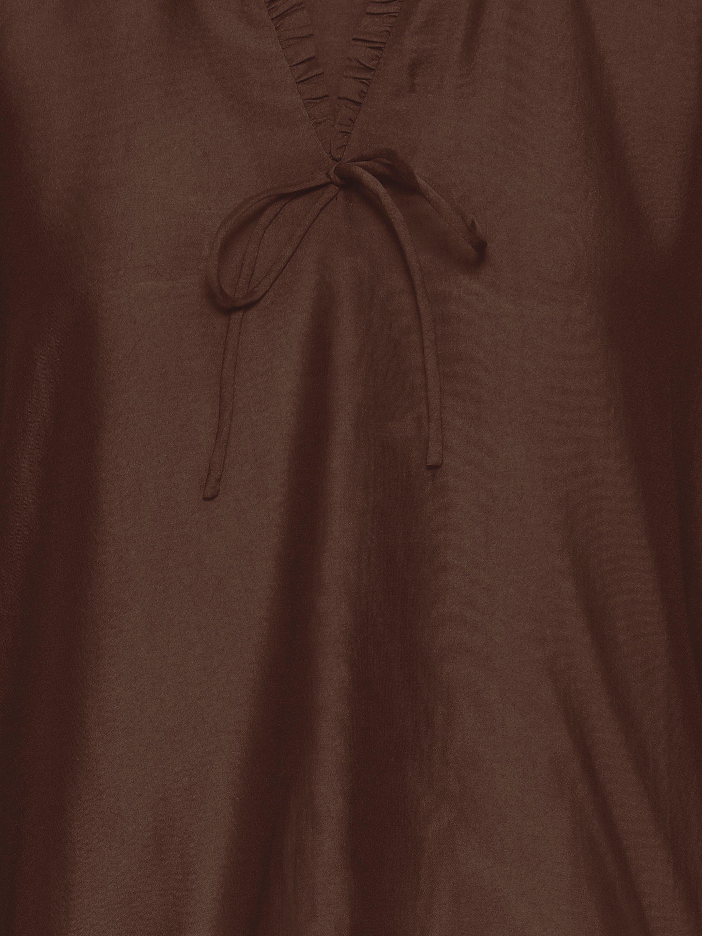 Product image 7 of 7, which shows ICHI Karlani Long Sleeve V Neck Blouse, Coffee Bean, 8