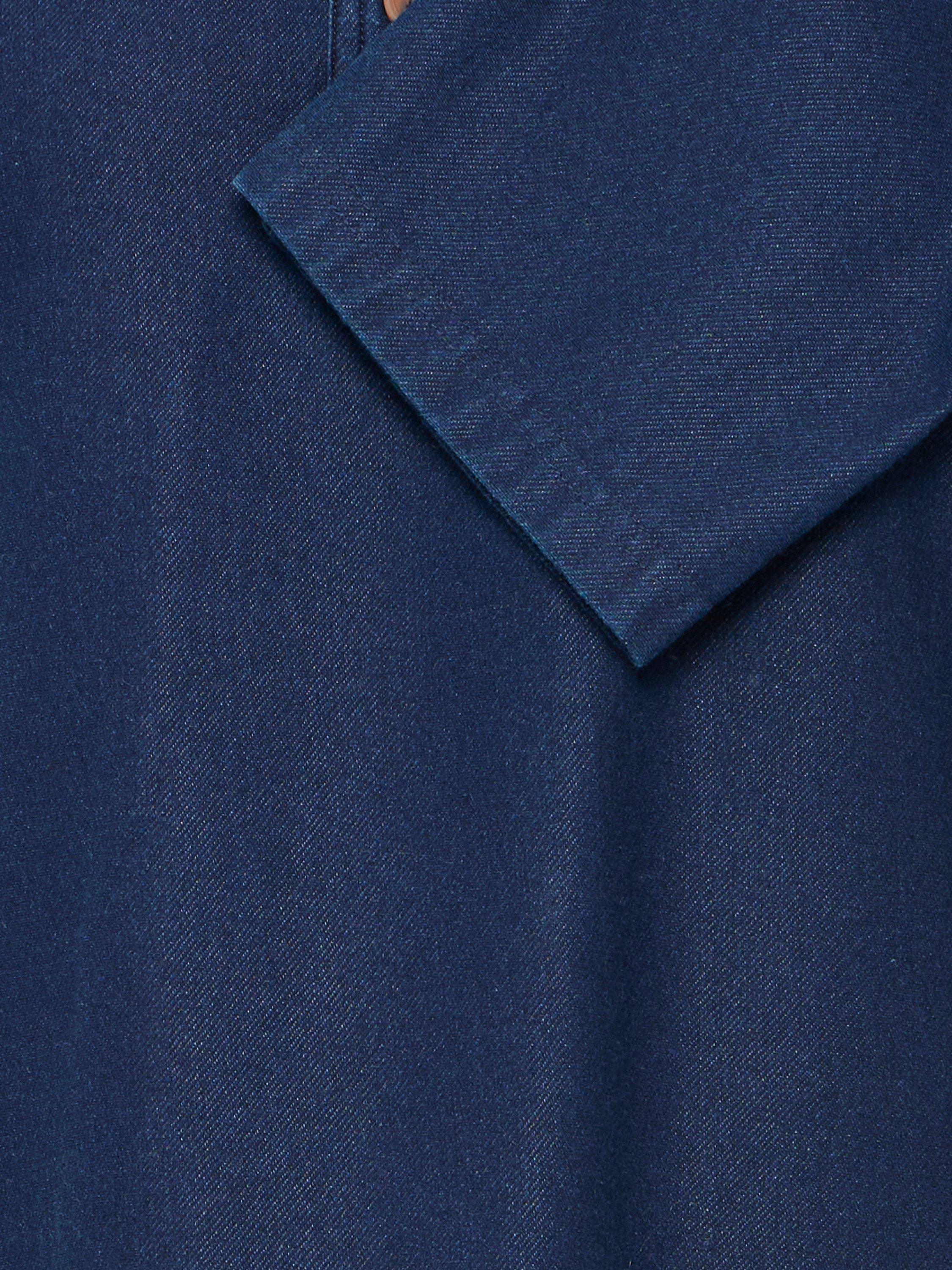 Product image 7 of 7, which shows ICHI Kate Cotton Blend Long Sleeve Collar Blouse, Dark Blue, XS