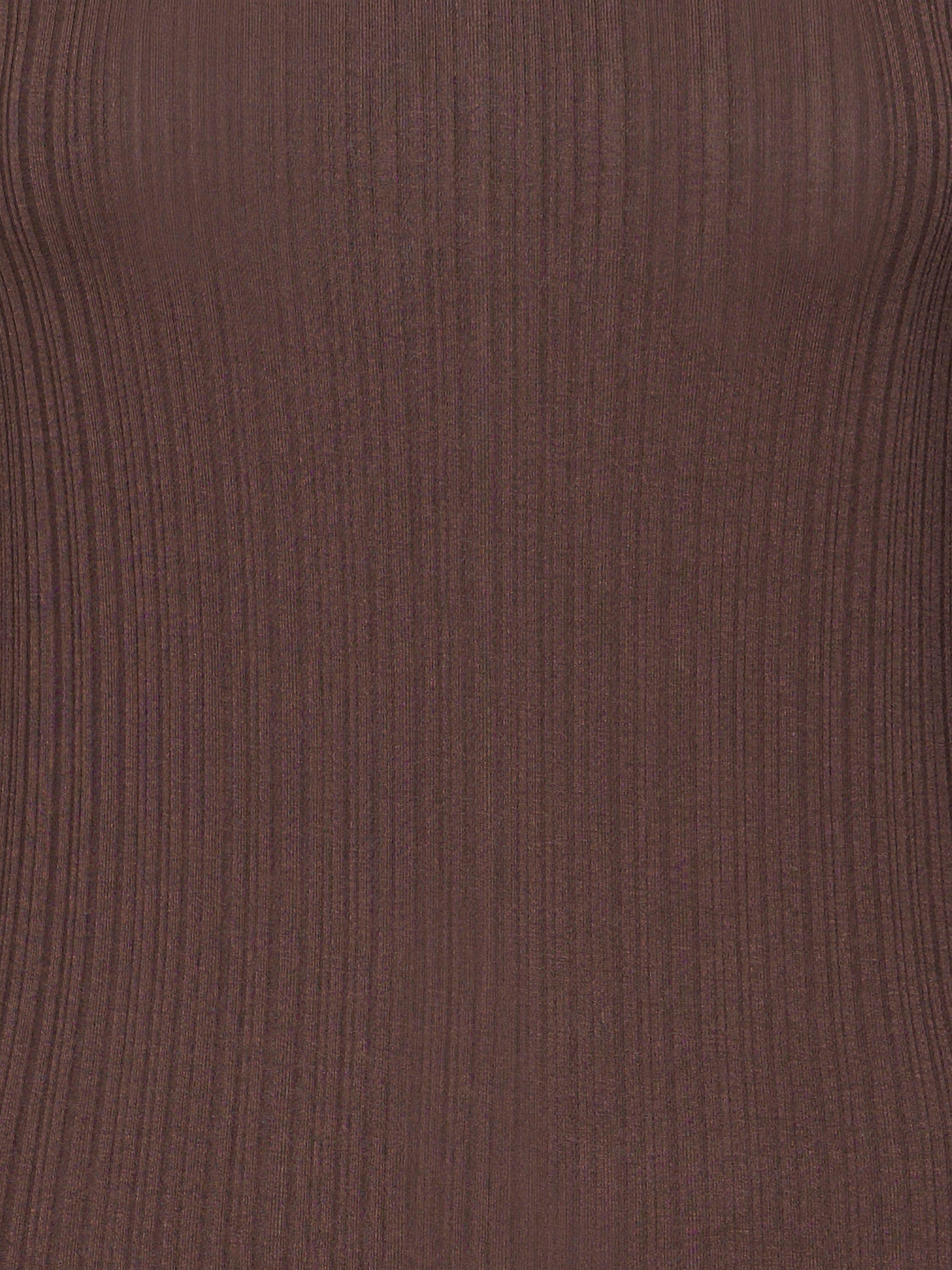 Product image 7 of 7, which shows ICHI Cella Lonng Sleeve Scoop Neck Top, Coffee Bean, XS