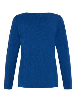 ICHI Rebel Long Sleeve Round Neck Top - view 2, Navy Peony