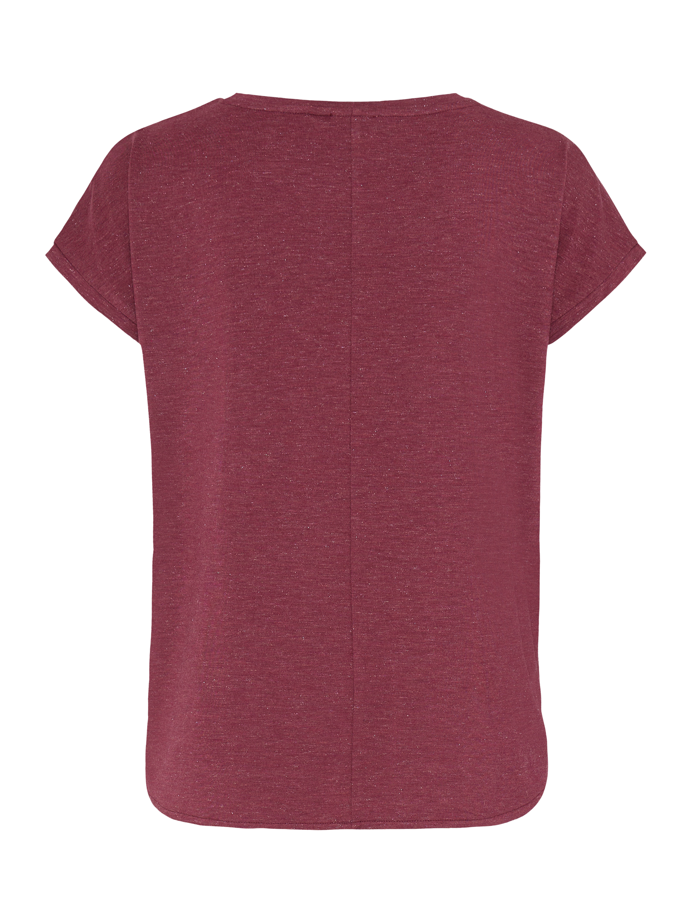 Product image 6 of 7, which shows ICHI Rebel Round Neck T-Shirt, Maroon, XS