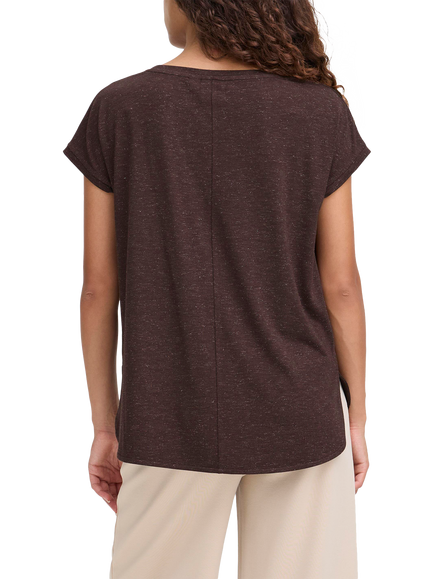 ICHI Rebel Short Sleeve Round Neck T-Shirt - view 2, Coffee Bean