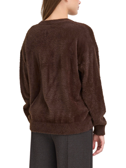 ICHI Brula Long Sleeve V-Neck Cardigan - view 2, Coffee Bean