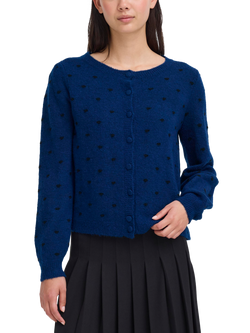ICHI Destine Polka Dot Cardigan, Navy/Multi