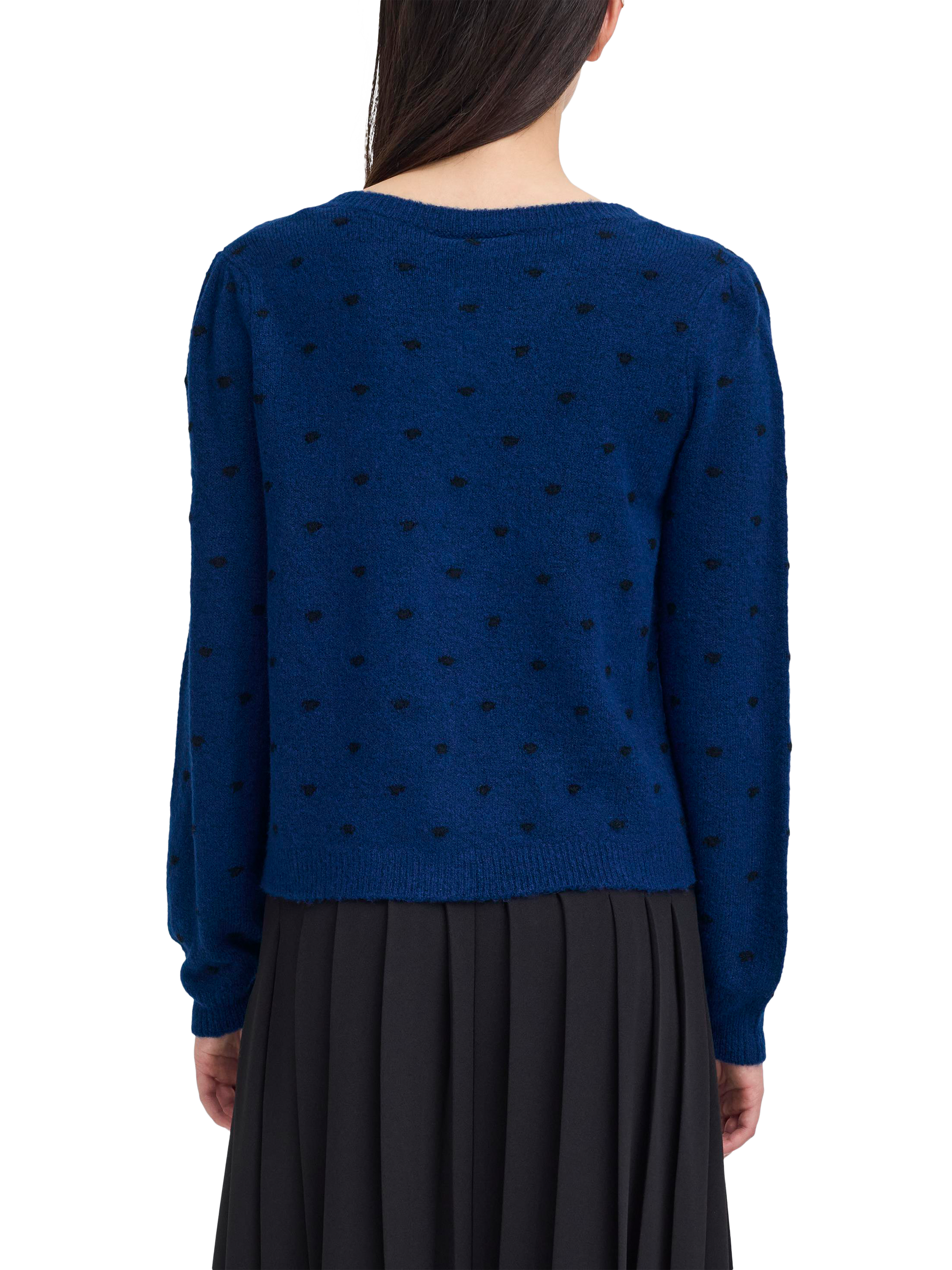 Product image 2 of 7, which shows ICHI Destine Polka Dot Cardigan, Navy/Multi, L