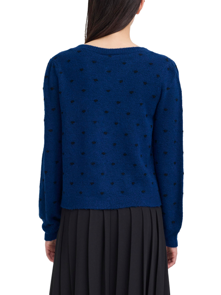 ICHI Destine Polka Dot Cardigan - view 2, Navy/Multi