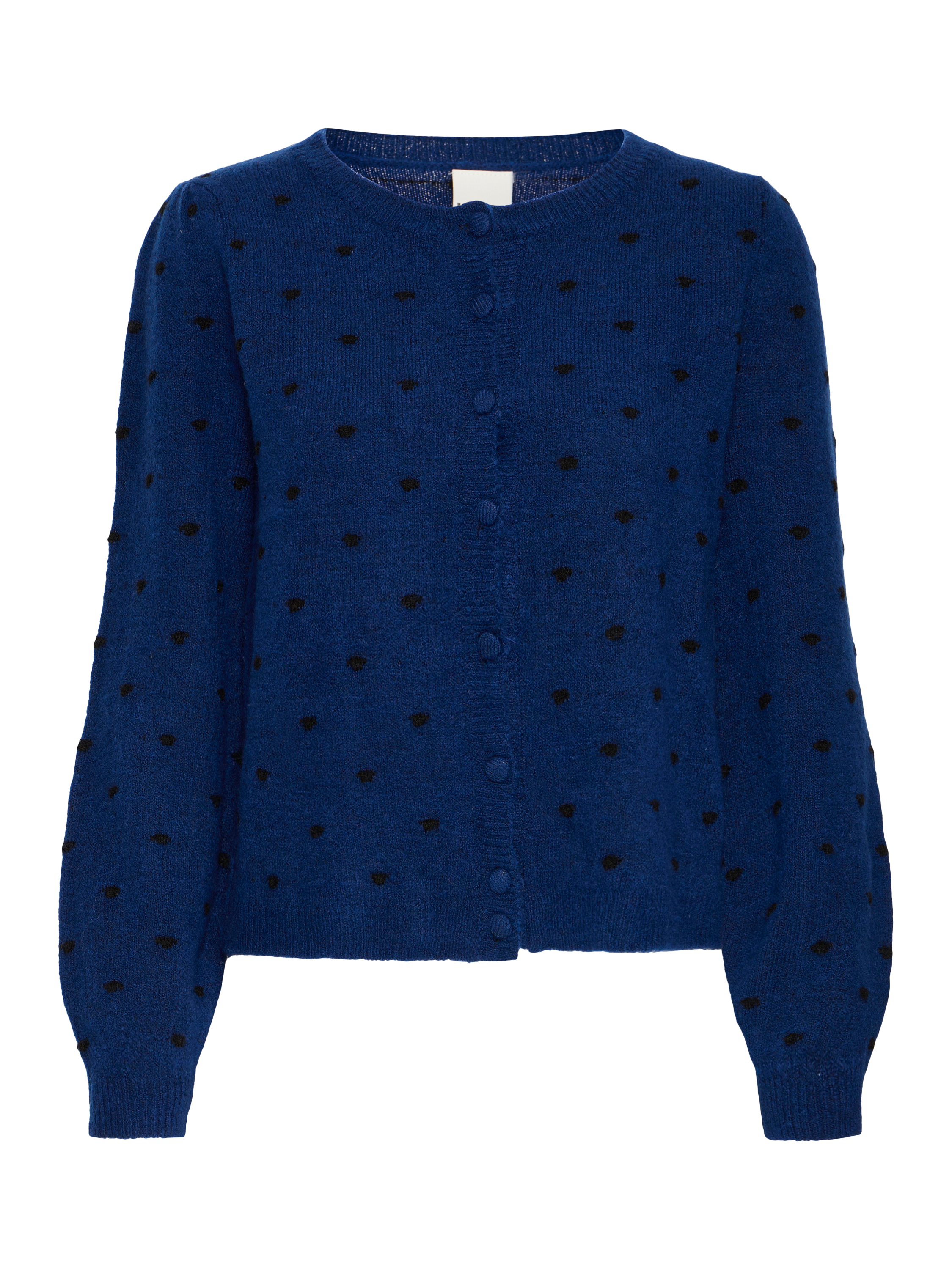 Product image 5 of 7, which shows ICHI Destine Polka Dot Cardigan, Navy/Multi, L