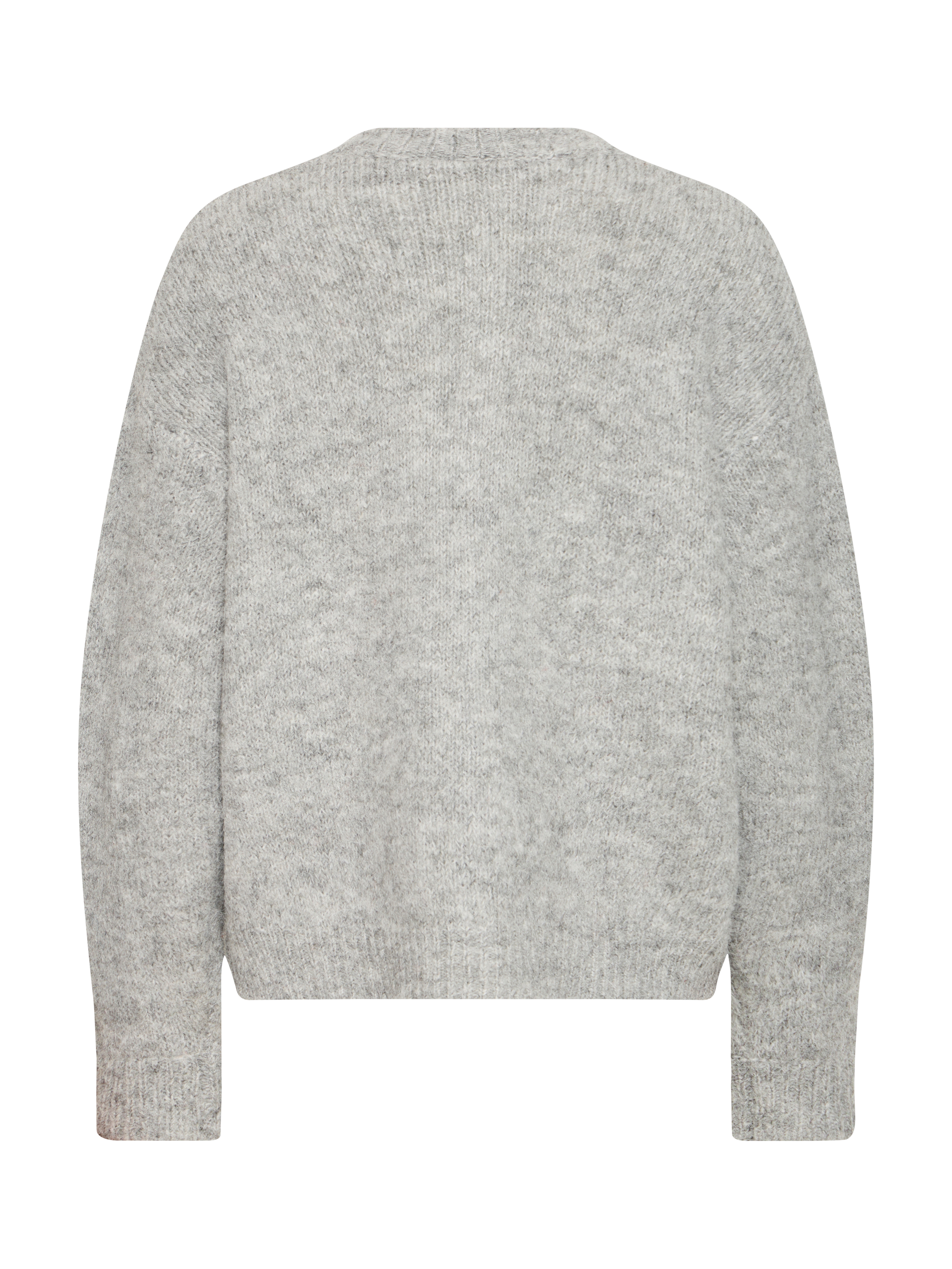 Product image 6 of 7, which shows ICHI Belablue Crew Neck Cardigan , Light Grey Melange, XS