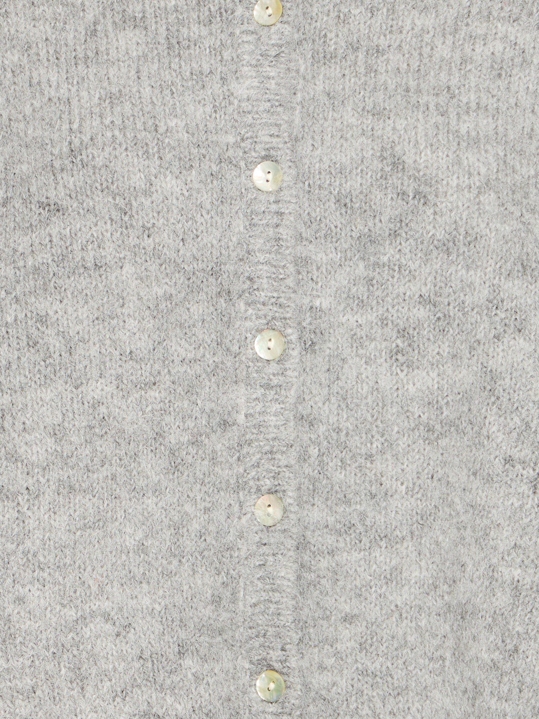 Product image 7 of 7, which shows ICHI Belablue Crew Neck Cardigan , Light Grey Melange, XS