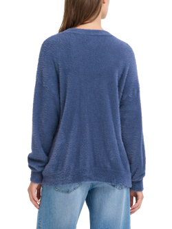 ICHI Brula Long Sleeve V-Neck Cardigan - view 2, Navy Peony