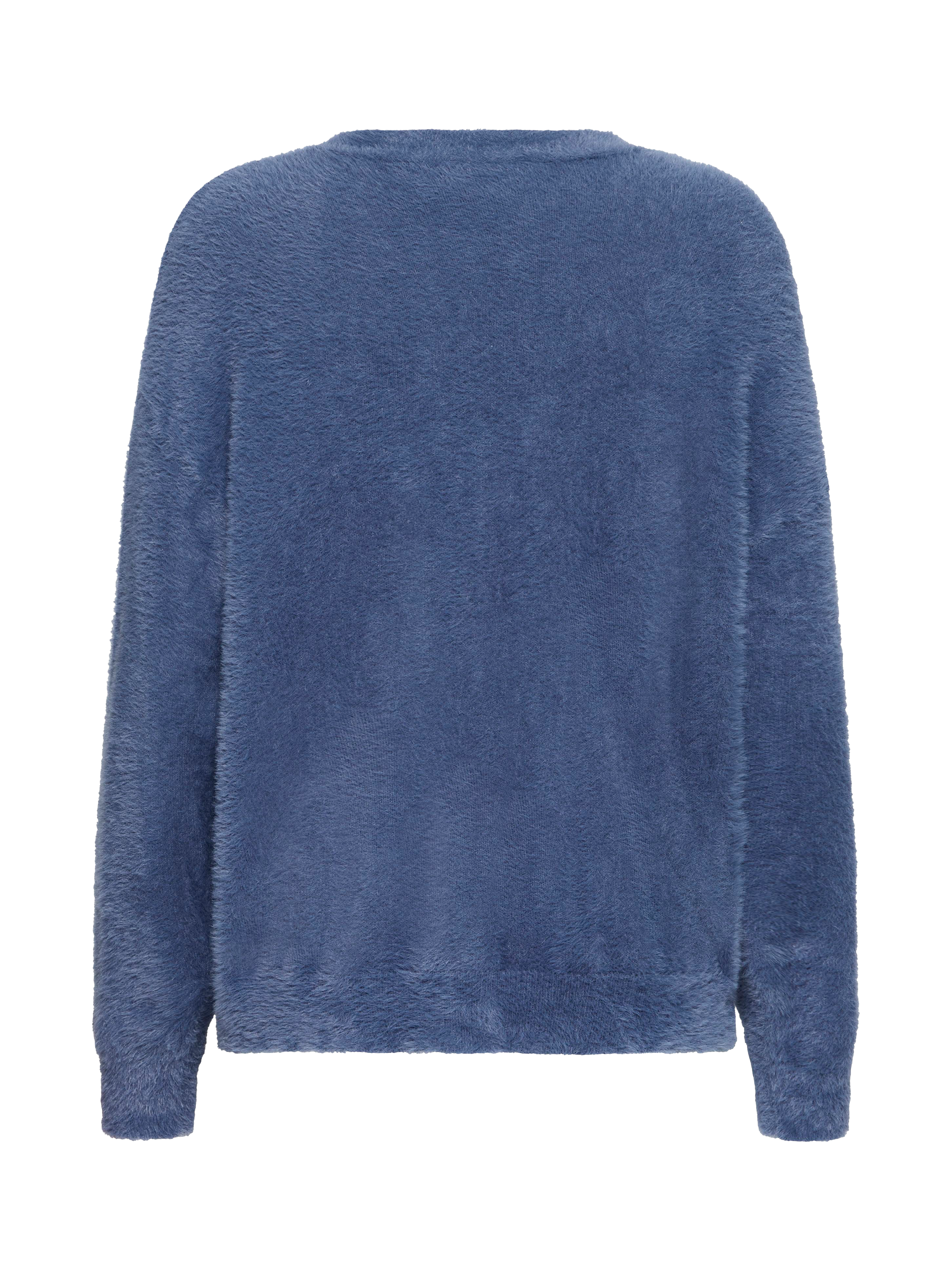 Product image 6 of 7, which shows ICHI Brula Long Sleeve V-Neck Cardigan , Navy Peony, XS