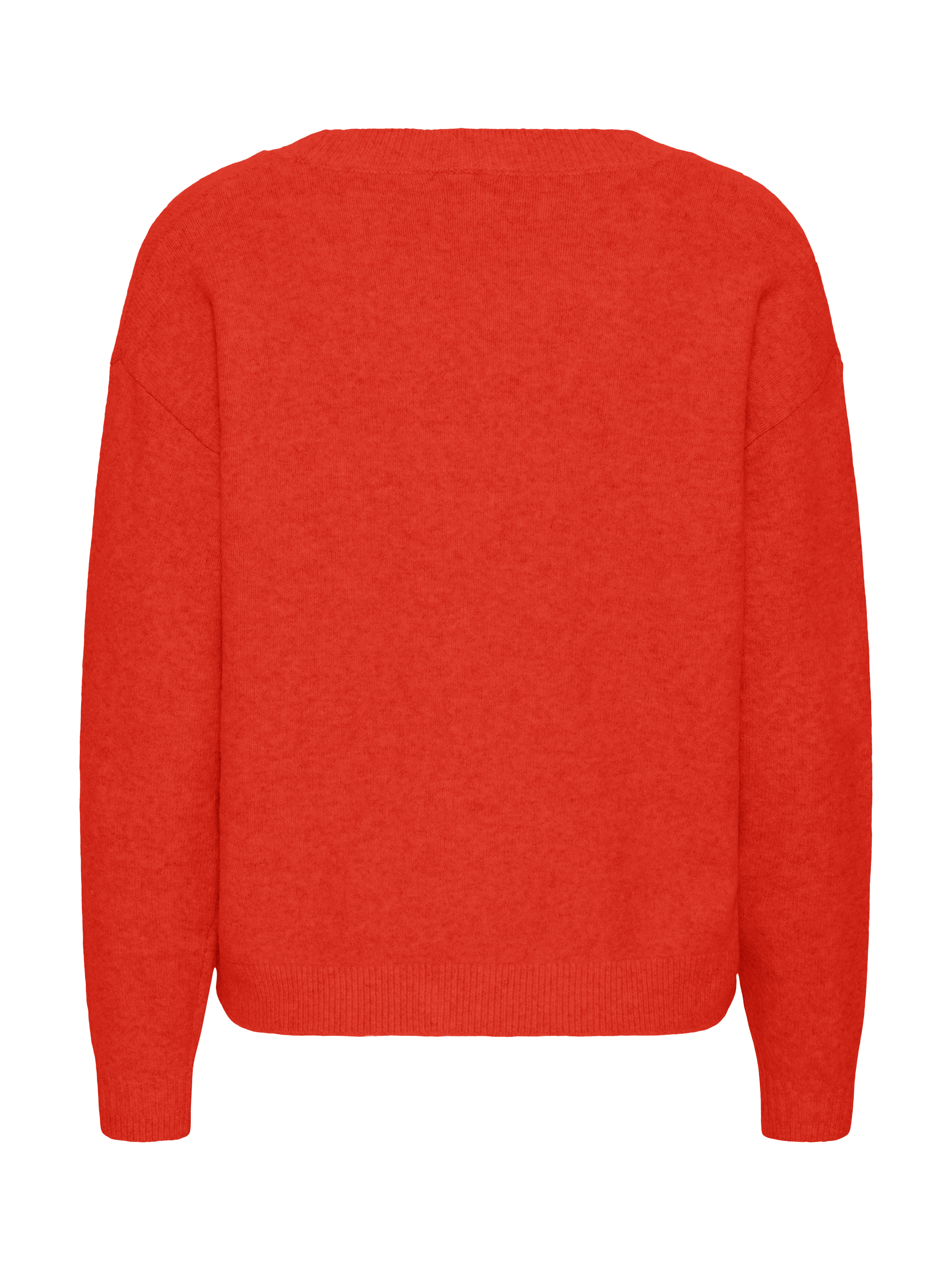 Product image 6 of 7, which shows ICHI Dasila Tie Front V-Neck Cardigan, Fiery Red, XS