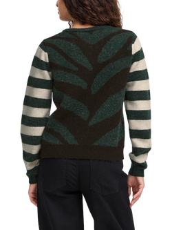 ICHI Livoni Stripe Round Neck Cardigan - view 2, Pinneedle Combi