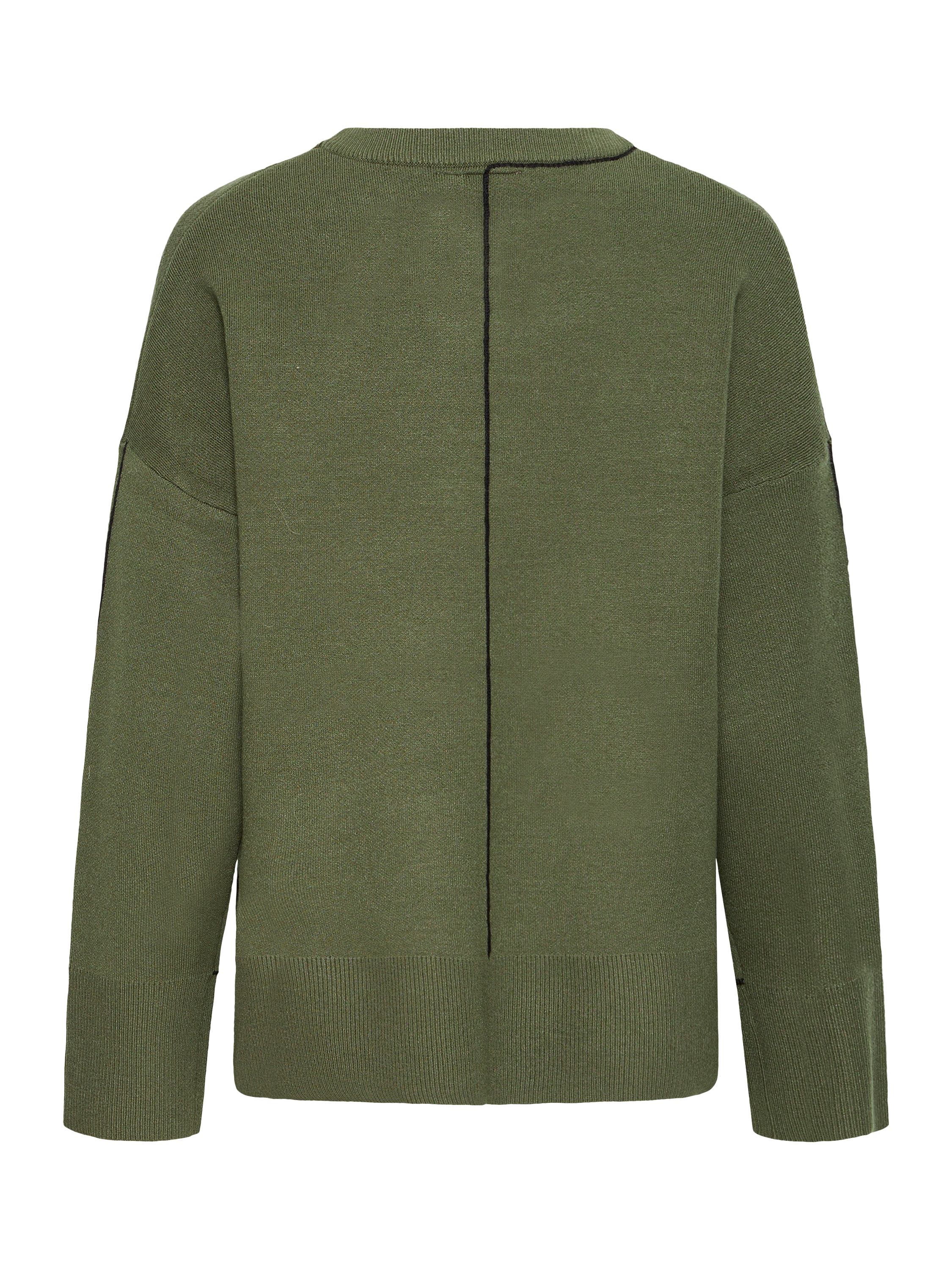 Product image 2 of 3, which shows ICHI Ballia Crew Neck Jumper, Rifle Green, XS
