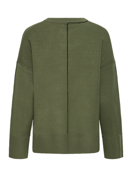 ICHI Ballia Crew Neck Jumper - view 2, Rifle Green