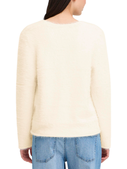 ICHI Devina Long Sleeve V Neck Jumper - view 2, Sandshell