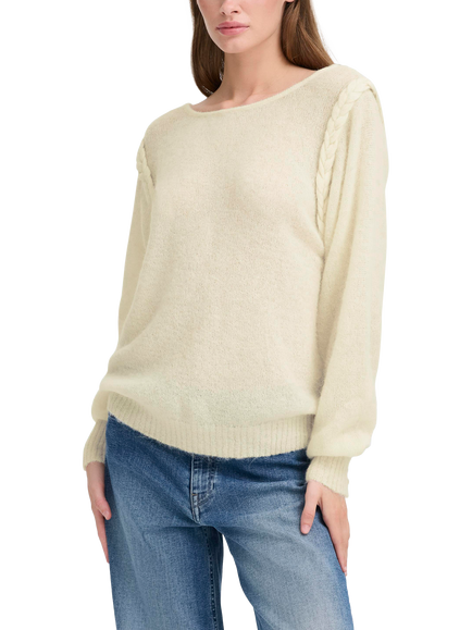 ICHI Estelle Wool Rich Jumper, Cloud Dancer, Cloud Dancer