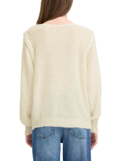 ICHI Estelle Wool Rich Jumper, Cloud Dancer - view 2, Cloud Dancer